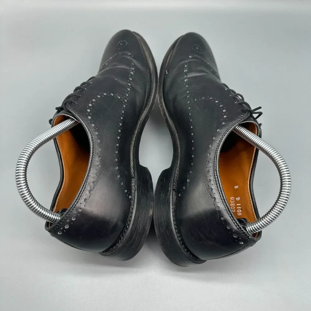 Allen Edmonds Fairfax Men's 8 Black Leather Comfort Shoes Lace Up Low Top